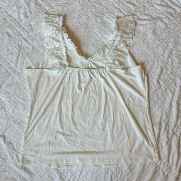 Brea canyon women’s xl Flowy boxy lace cami top cream dainty cottagecore rayon - Picture 5 of 8